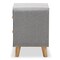 Baxton Studio Jonesy Mid-Century Grey Upholstered 2-Drawer Nightstand 135-7288 - alternate 4